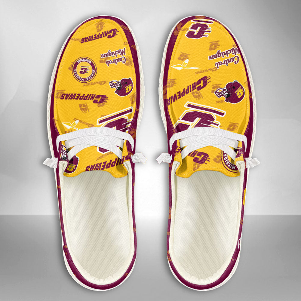 NCAA Central Michigan Chippewas Custom Name Hey Dude Shoes 04 M79