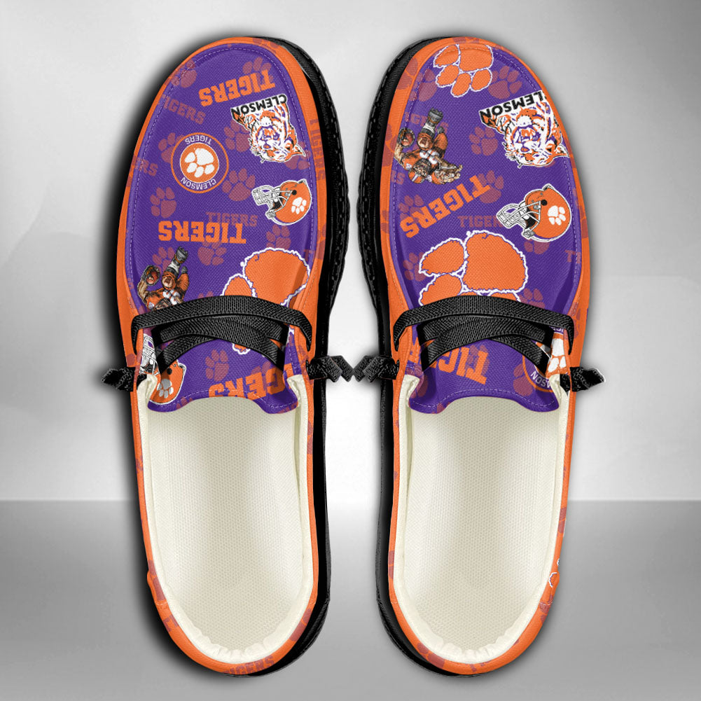 NCAA Clemson Tigers Custom Name Hey Dude Shoes 01