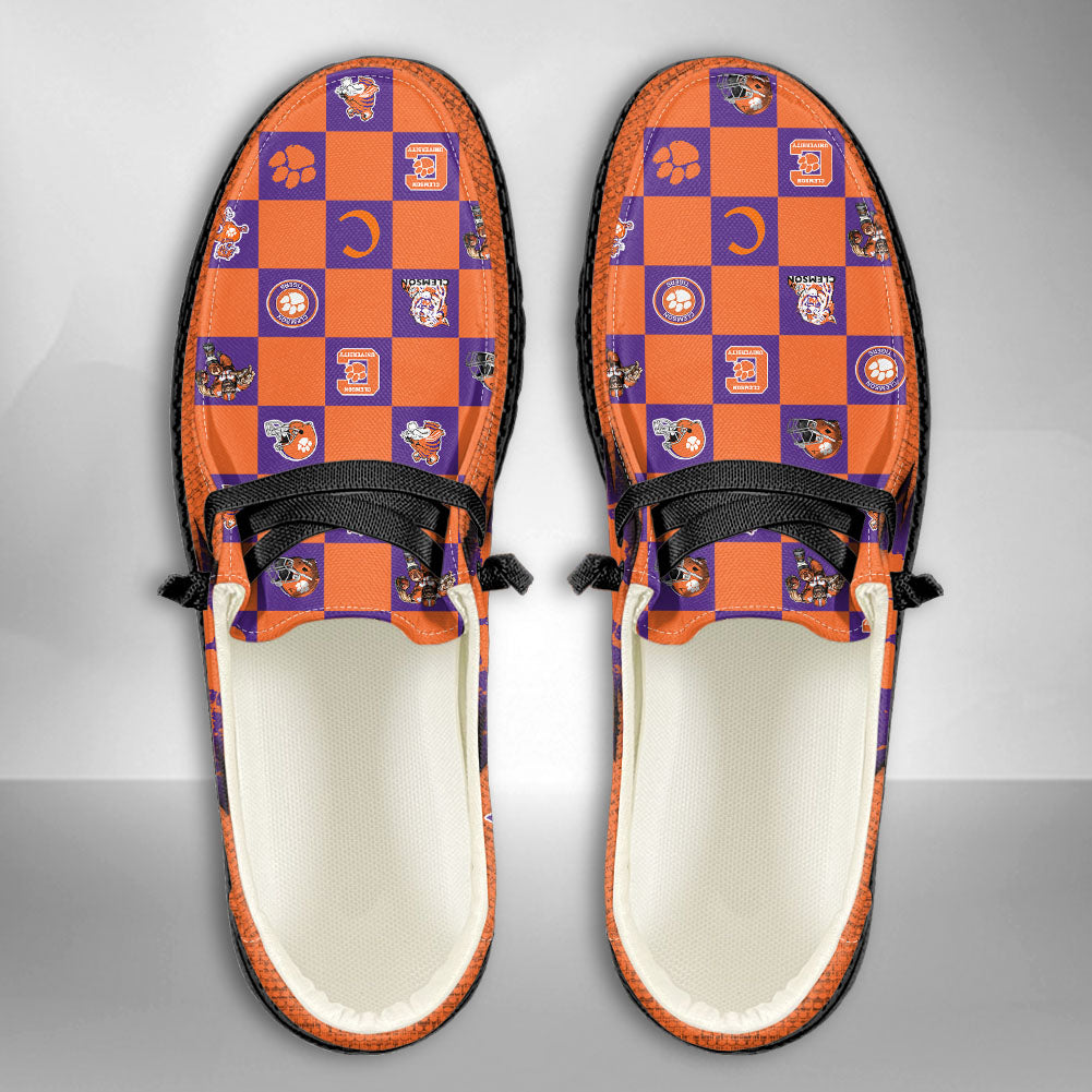 NCAA Clemson Tigers Custom Name Hey Dude Shoes 01 CH1