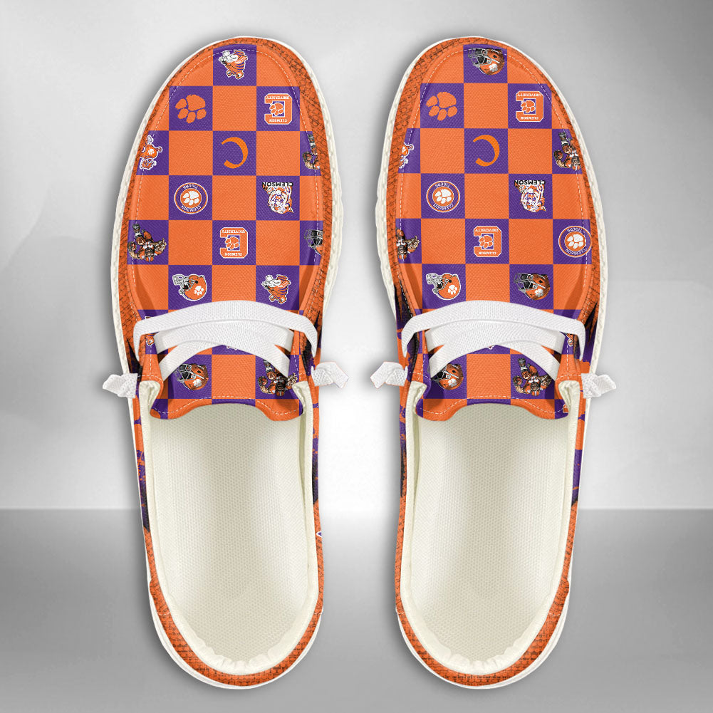 NCAA Clemson Tigers Custom Name Hey Dude Shoes 01 CH1