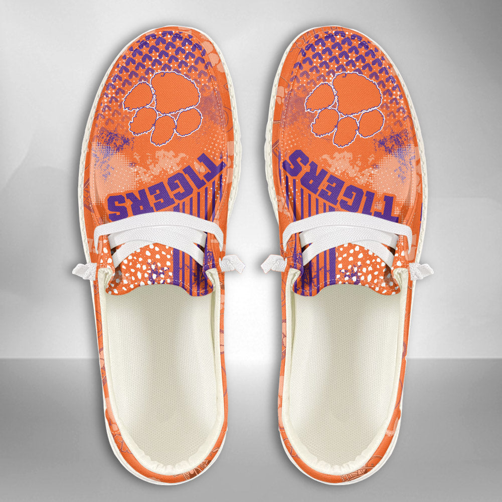NCAA Clemson Tigers Custom Name Hey Dude Shoes 03 M7