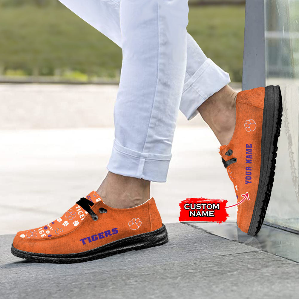 NCAA Clemson Tigers Custom Name Hey Dude Shoes 04 M12