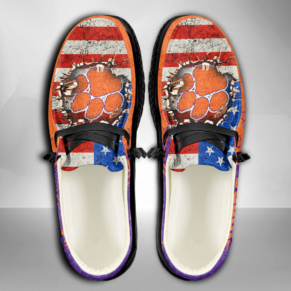 NCAA Clemson Tigers Custom Name Hey Dude Shoes 07 M79