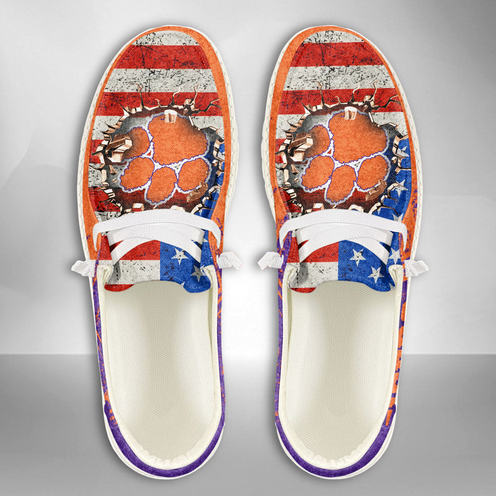 NCAA Clemson Tigers Custom Name Hey Dude Shoes 07 M79