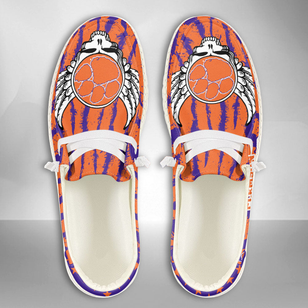 NCAA Clemson Tigers Custom Name Hey Dude Shoes 08 M7