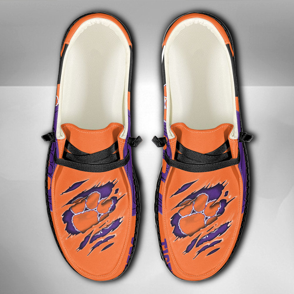 NCAA Clemson Tigers Custom Name Hey Dude Shoes 11 M79