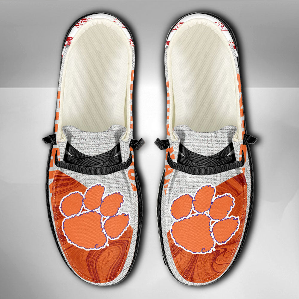 NCAA Clemson Tigers Custom Name Hey Dude Shoes 13 M79