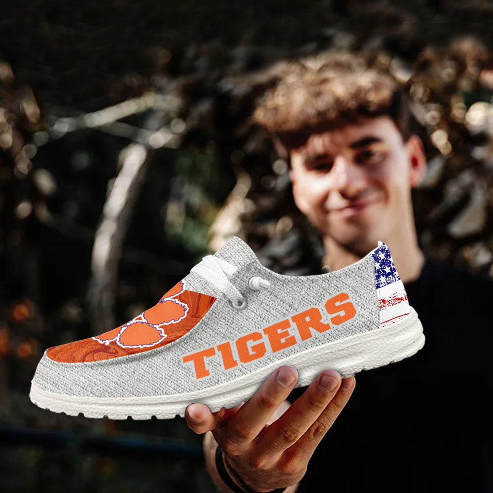 NCAA Clemson Tigers Custom Name Hey Dude Shoes 13 M79