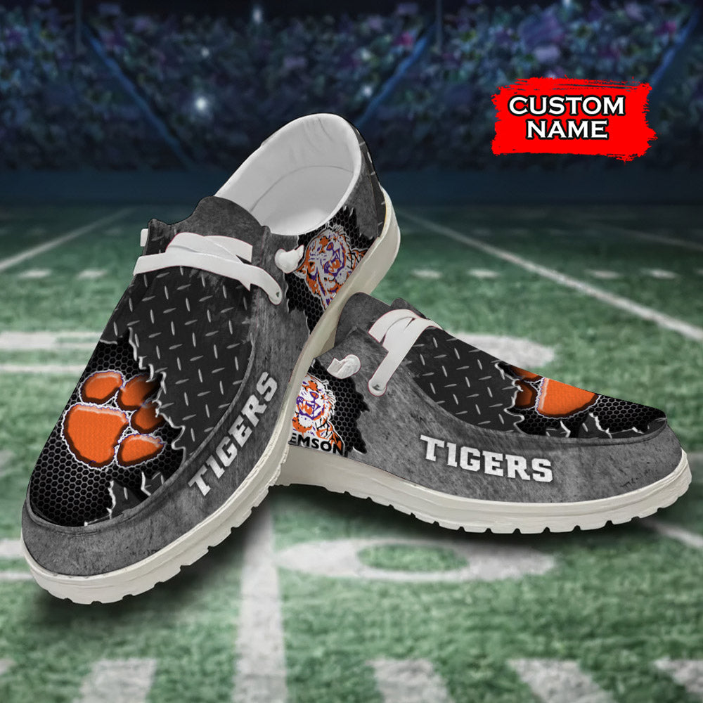 NCAA Clemson Tigers Custom Name Hey Dude Shoes 15 M79