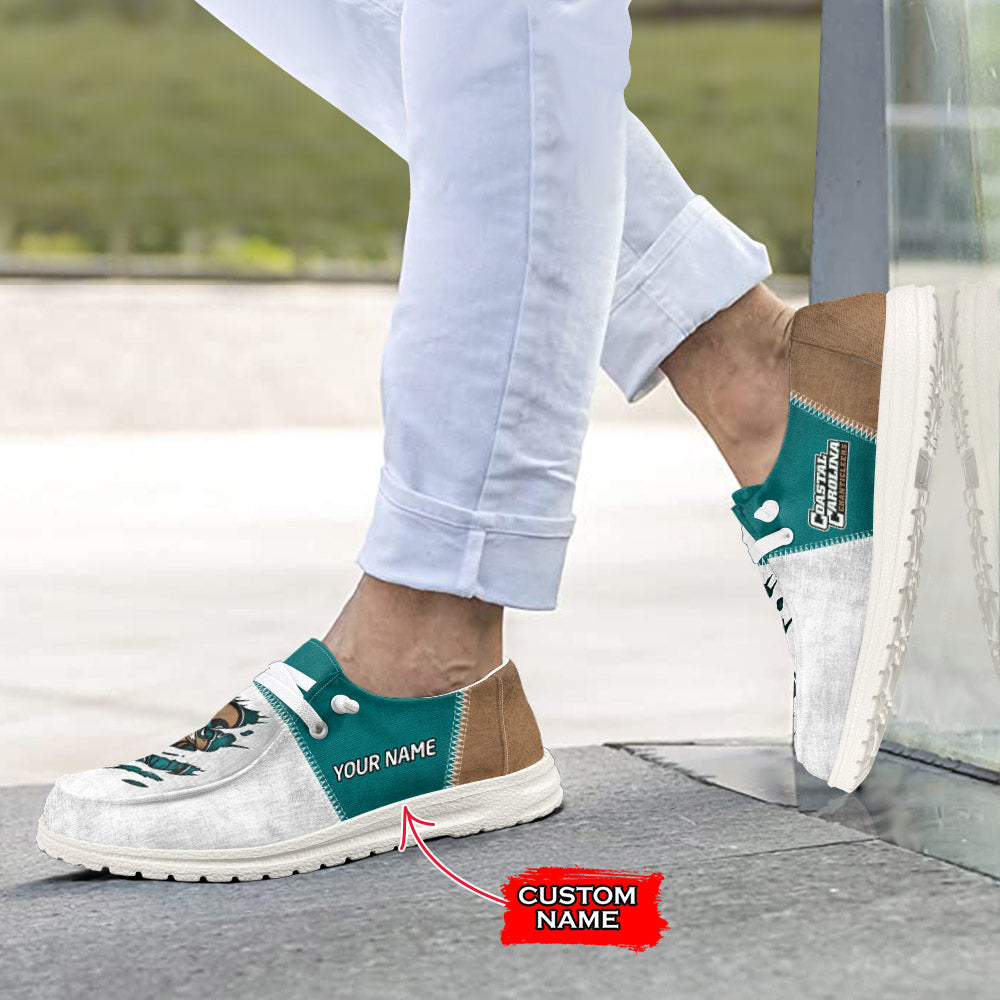 NCAA COASTAL CAROLINA CHANTICLEERS Custom Name Hey Dude Shoes 09 M79