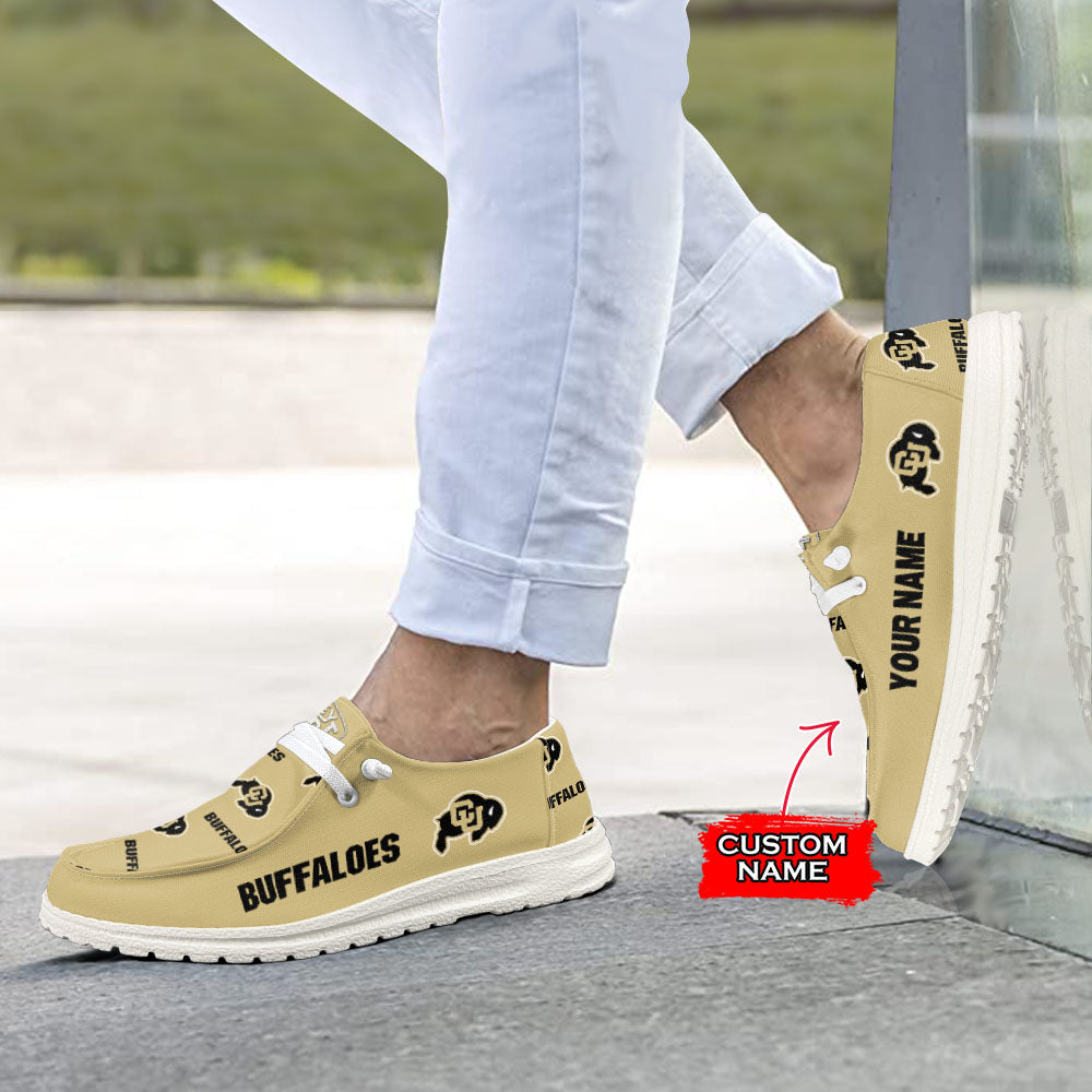 NCAA Colorado Buffaloes - Custom Name Hey Dude Shoes X03