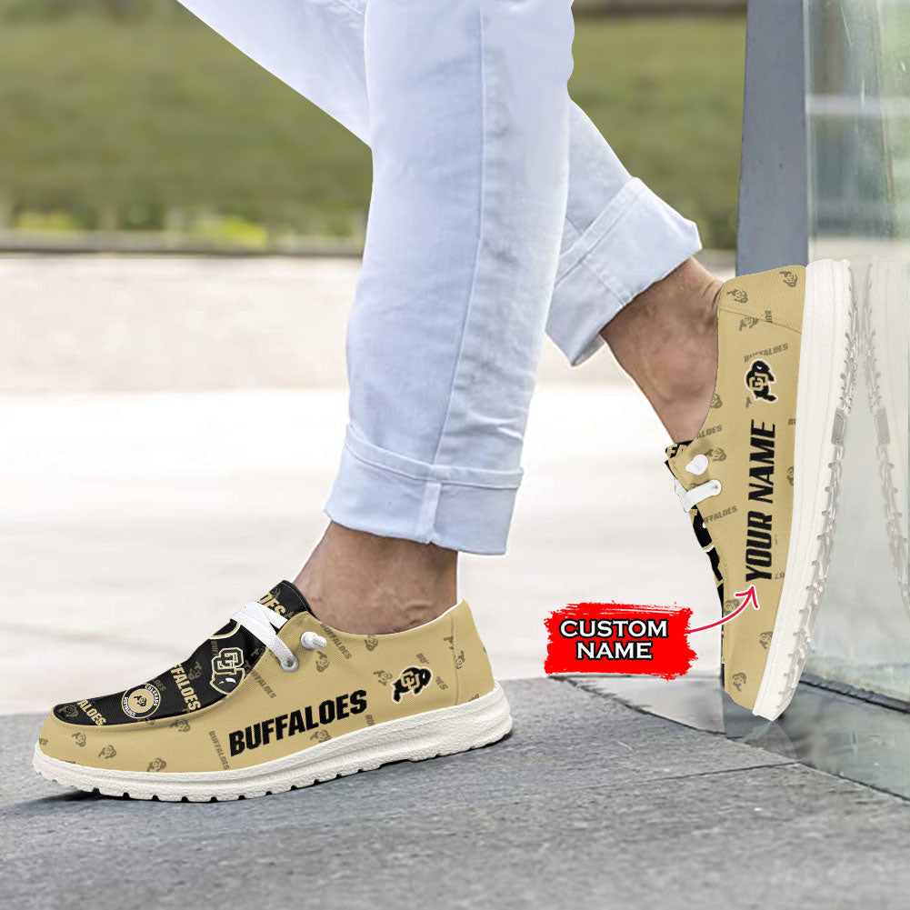 NCAA Colorado Buffaloes Custom Name Hey Dude Shoes 01 M7