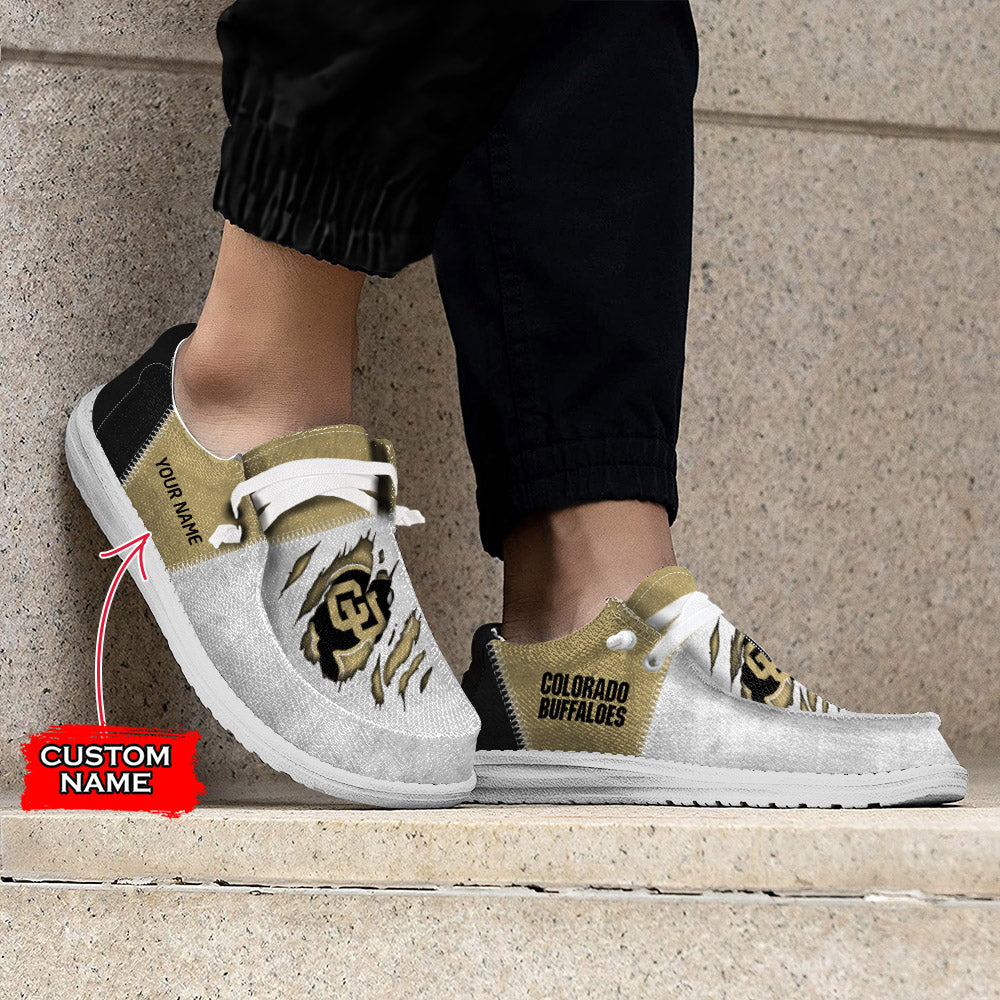 NCAA Colorado Buffaloes Custom Name Hey Dude Shoes 09 M79