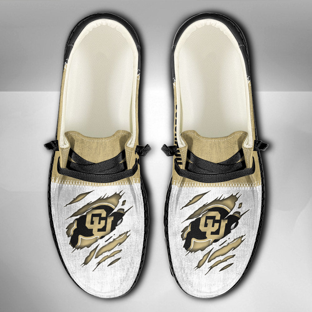 NCAA Colorado Buffaloes Custom Name Hey Dude Shoes 09 M79