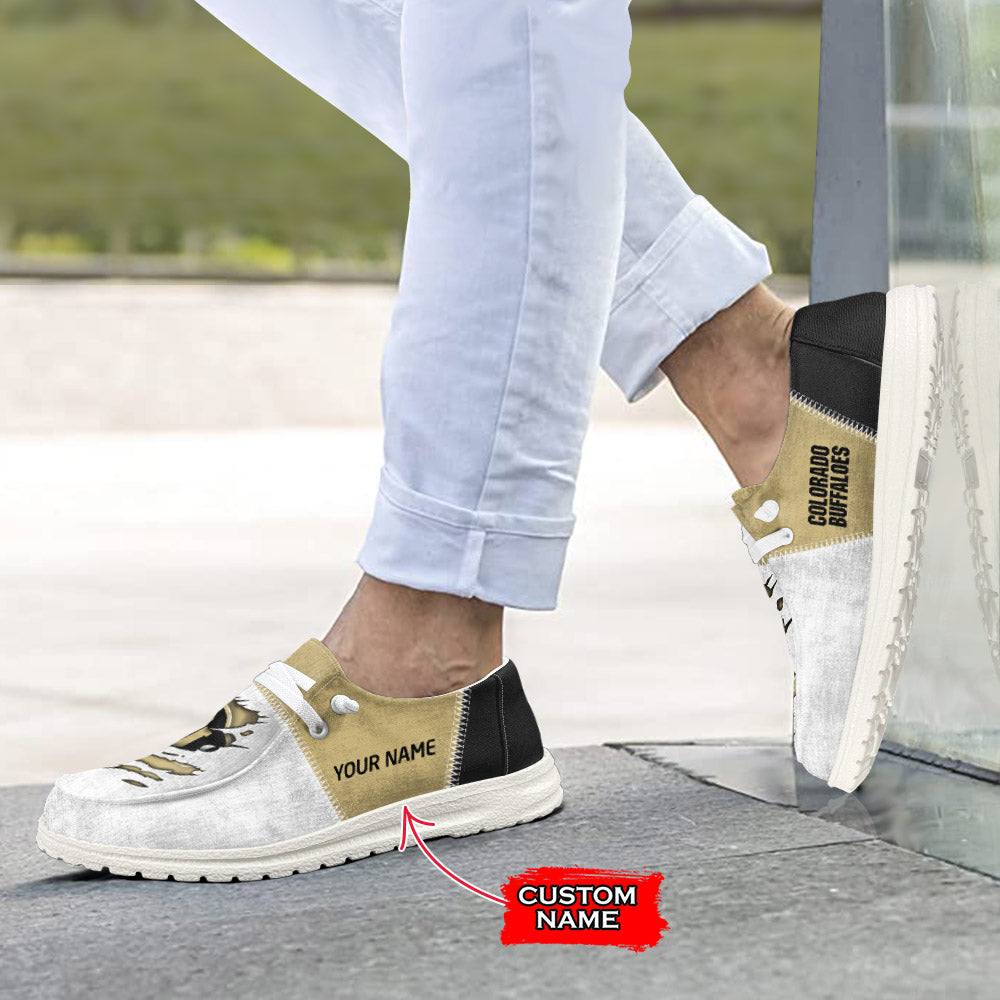 NCAA Colorado Buffaloes Custom Name Hey Dude Shoes 09 M79