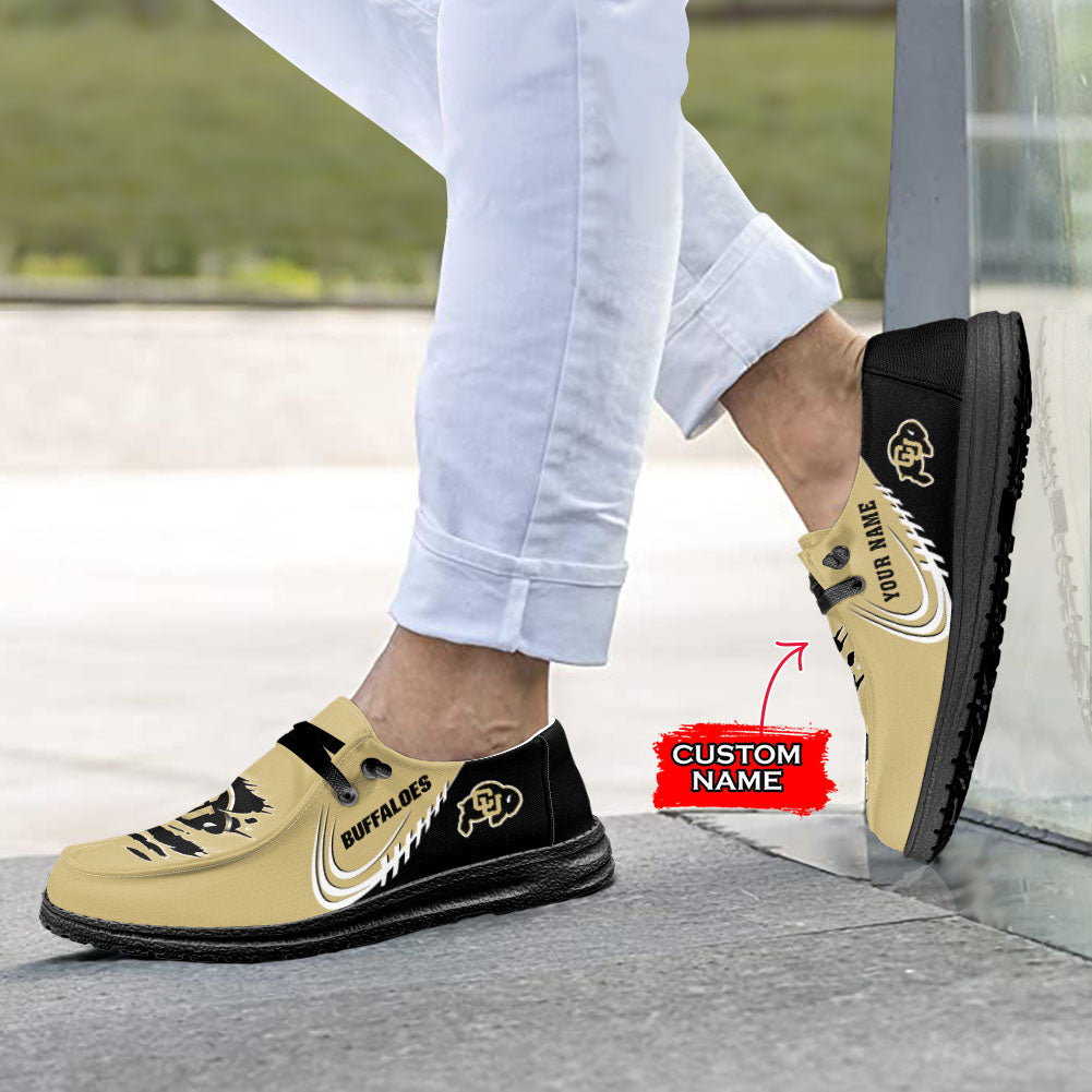 NCAA Colorado Buffaloes Custom Name Hey Dude Shoes 10 M79