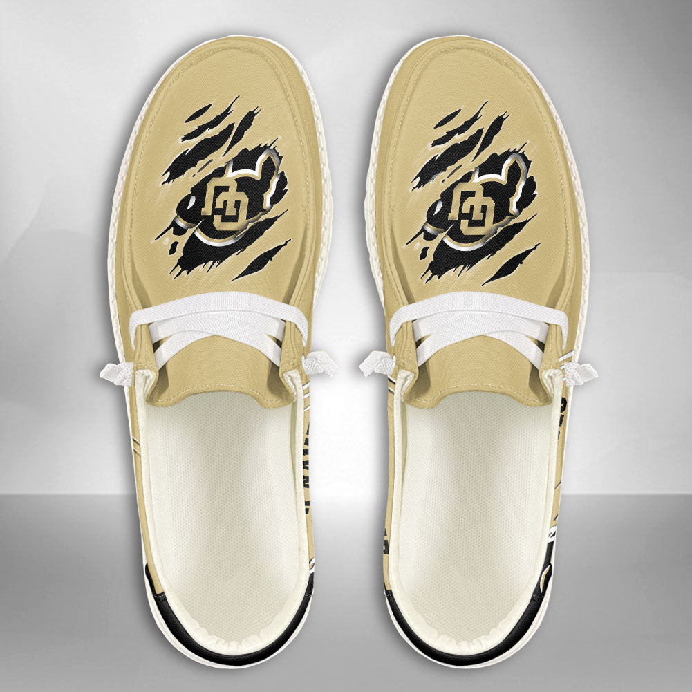 NCAA Colorado Buffaloes Custom Name Hey Dude Shoes 10 M79