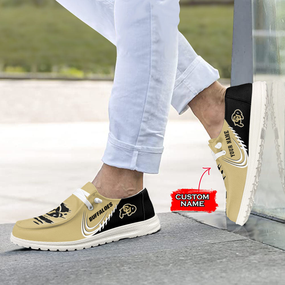 NCAA Colorado Buffaloes Custom Name Hey Dude Shoes 10 M79