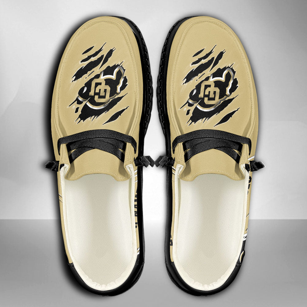 NCAA Colorado Buffaloes Custom Name Hey Dude Shoes 10 M79