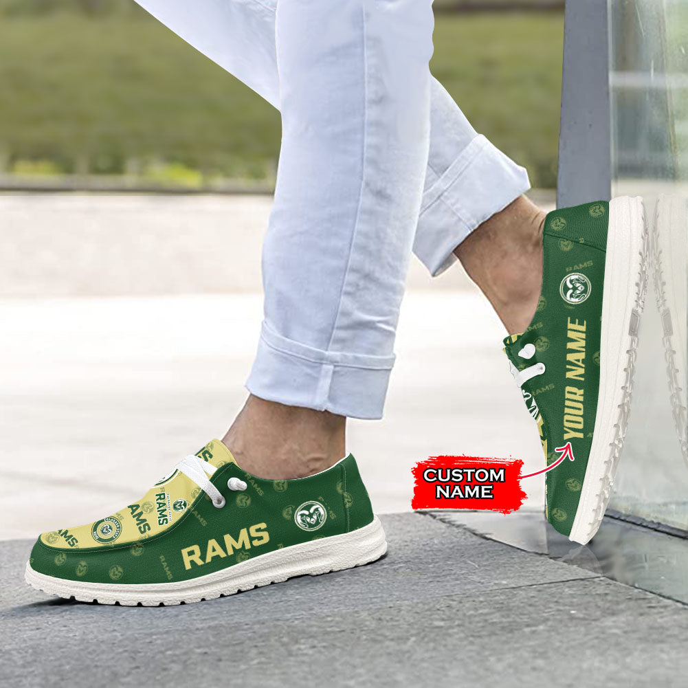 NCAA Colorado State Rams Custom Name Hey Dude Shoes 01 M7