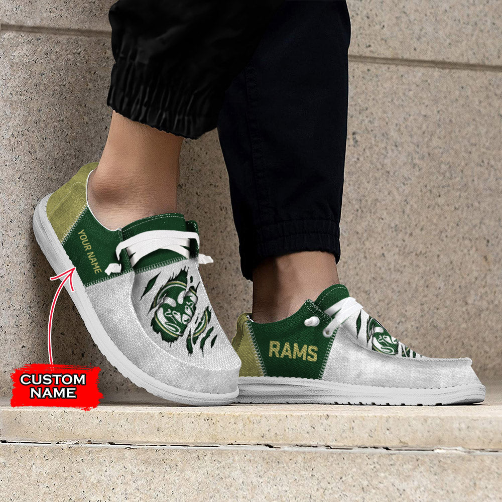 NCAA Colorado State Rams Custom Name Hey Dude Shoes 09 M79
