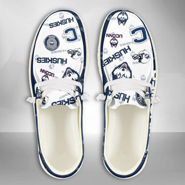 NCAA Connecticut Huskies Custom Name Hey Dude Shoes 01 M7