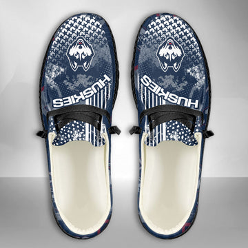 NCAA Connecticut Huskies Custom Name Hey Dude Shoes 03 M7