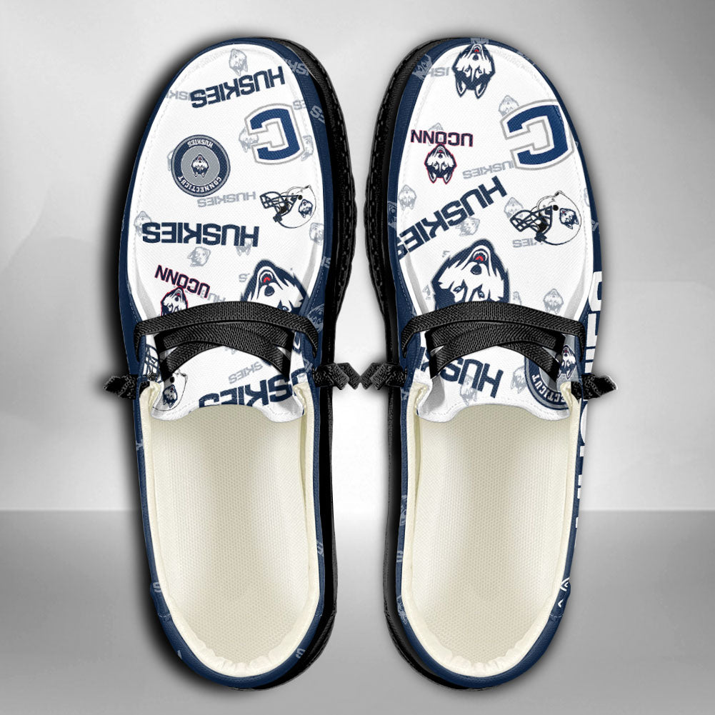 NCAA Connecticut Huskies Custom Name Hey Dude Shoes 04 M79