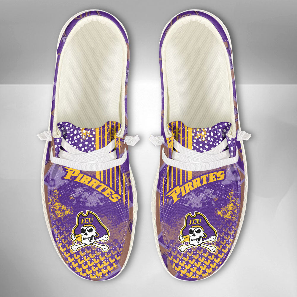 NCAA East Carolina Pirates Custom Name Hey Dude Shoes 03 M7