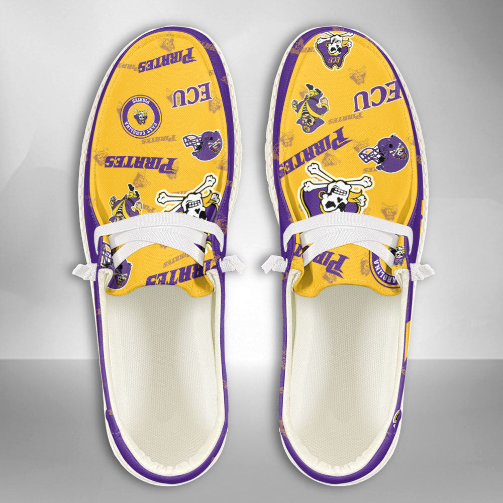 NCAA East Carolina Pirates Custom Name Hey Dude Shoes 04 M79