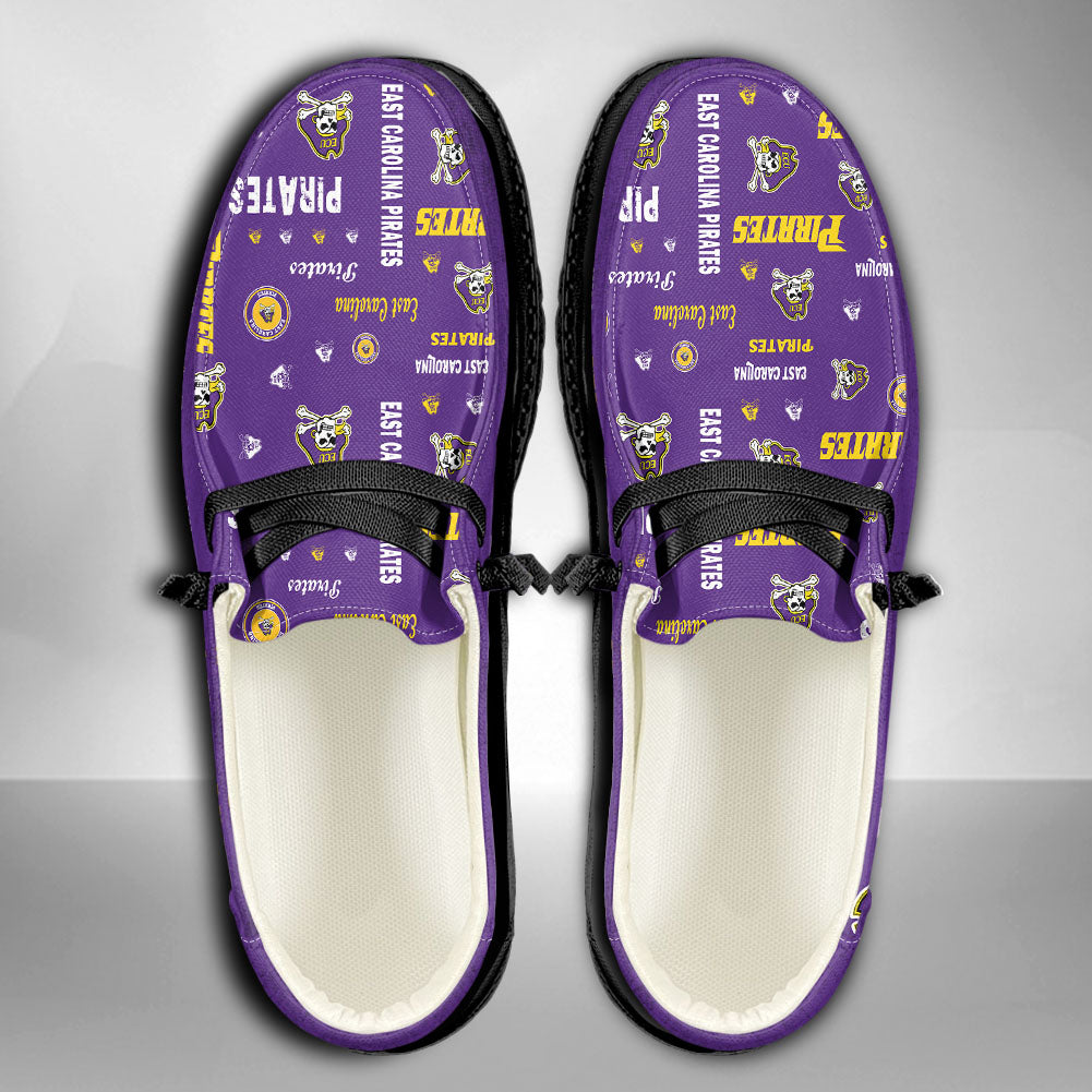 NCAA East Carolina Pirates Custom Name Hey Dude Shoes 06 M79