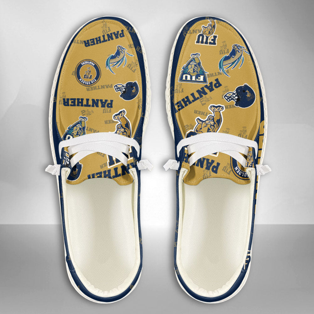 NCAA FIU GOLDEN PANTHERS Custom Name Hey Dude Shoes 01 M7