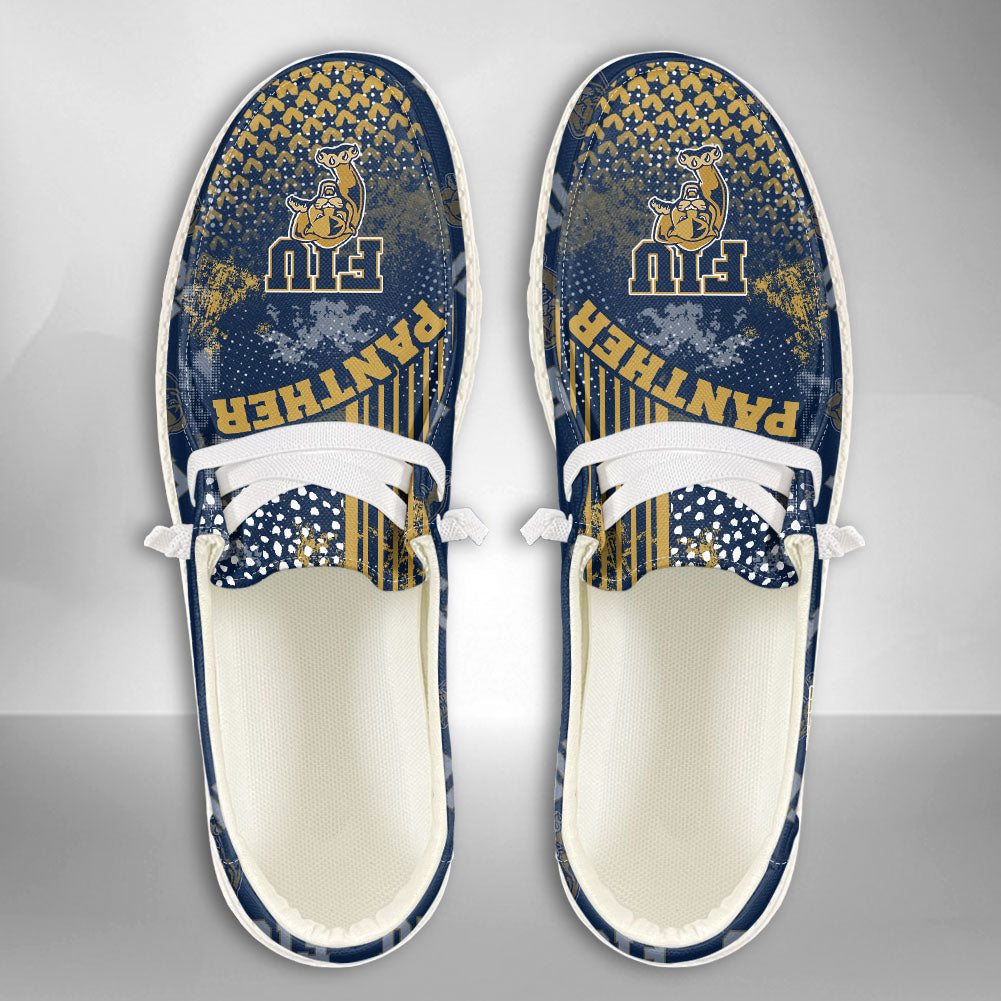 NCAA FIU GOLDEN PANTHERS Custom Name Hey Dude Shoes 03 M7
