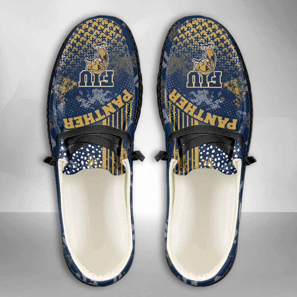 NCAA FIU GOLDEN PANTHERS Custom Name Hey Dude Shoes 03 M7