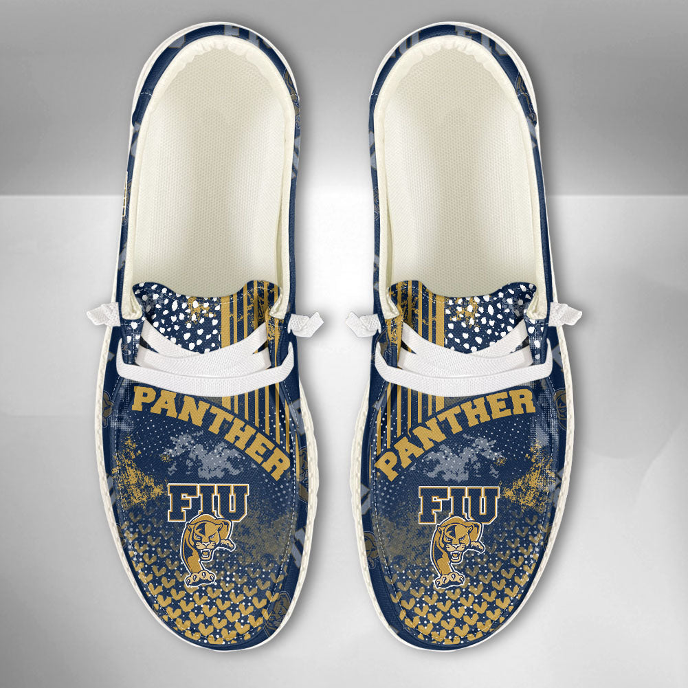 NCAA FIU GOLDEN PANTHERS Custom Name Hey Dude Shoes 03 M7