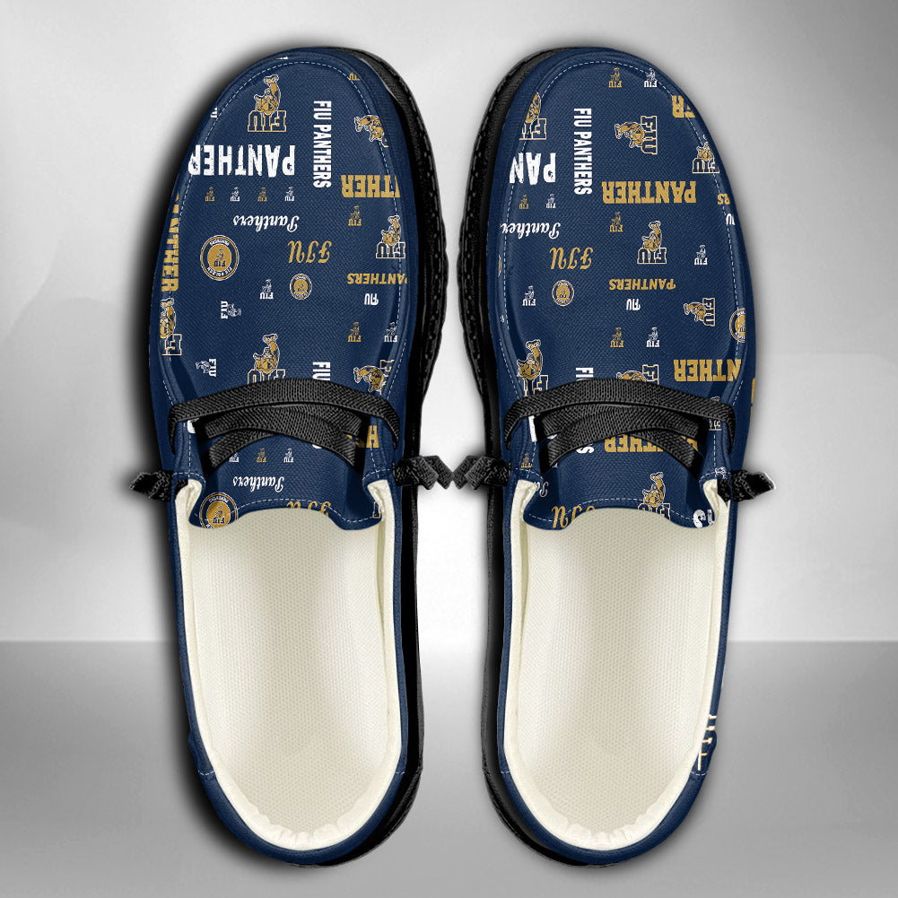 NCAA FIU GOLDEN PANTHERS Custom Name Hey Dude Shoes 04 M12