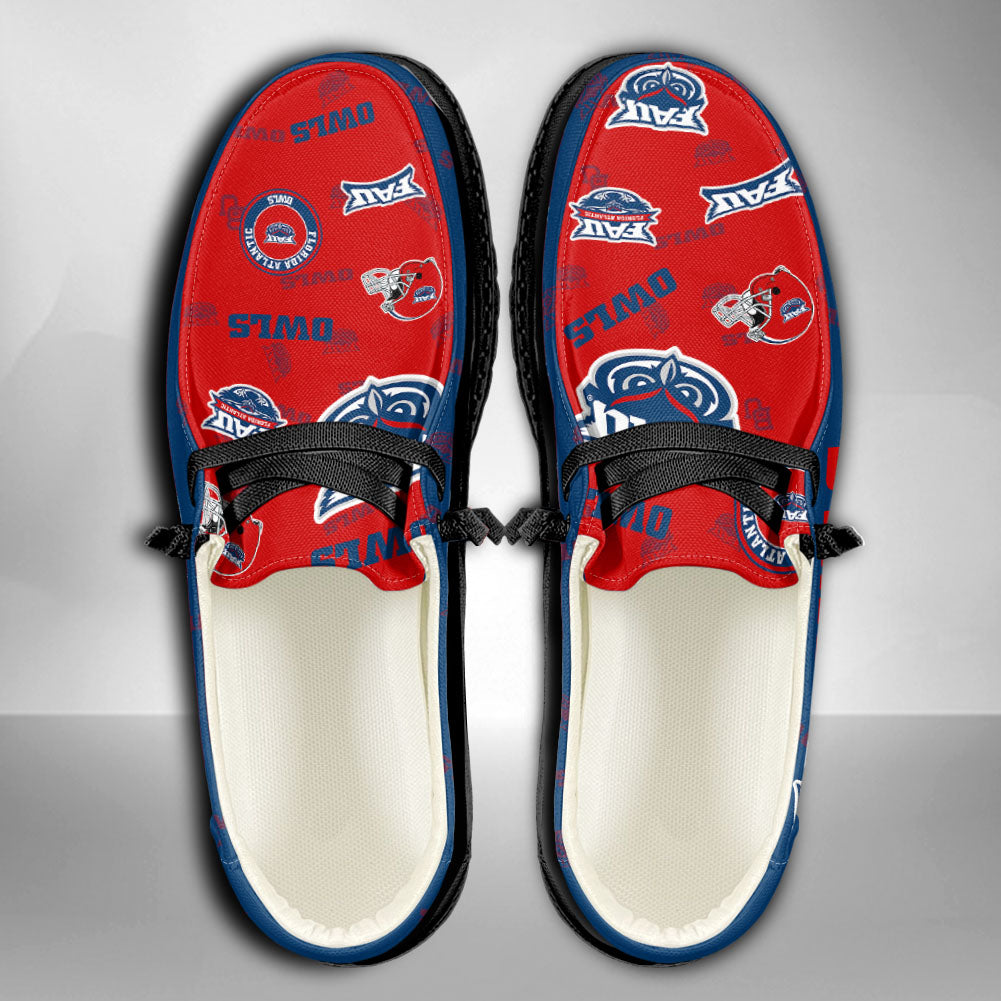 NCAA Florida Atlantic Owls Custom Name Hey Dude Shoes 01 M7