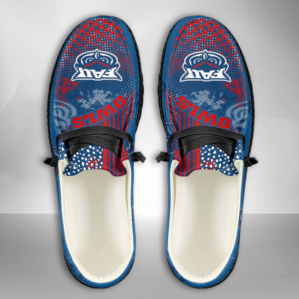NCAA Florida Atlantic Owls Custom Name Hey Dude Shoes 03 M7