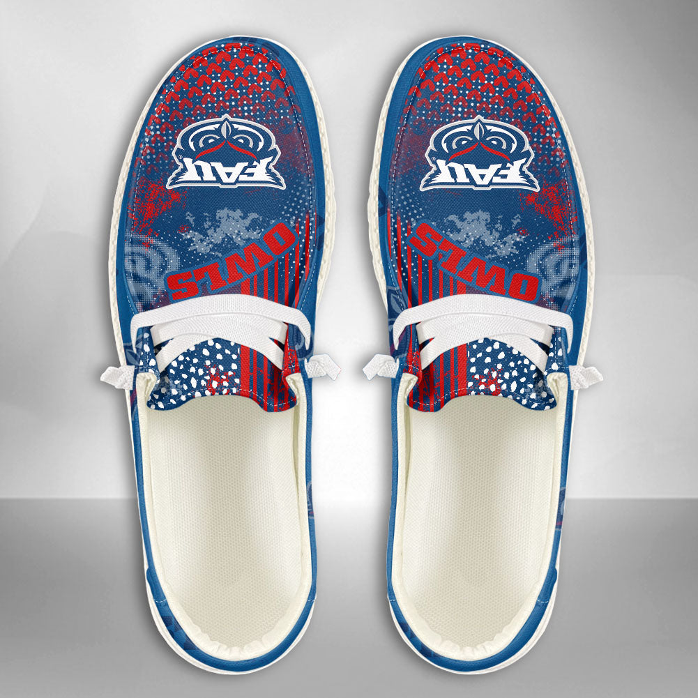 NCAA Florida Atlantic Owls Custom Name Hey Dude Shoes 03 M7