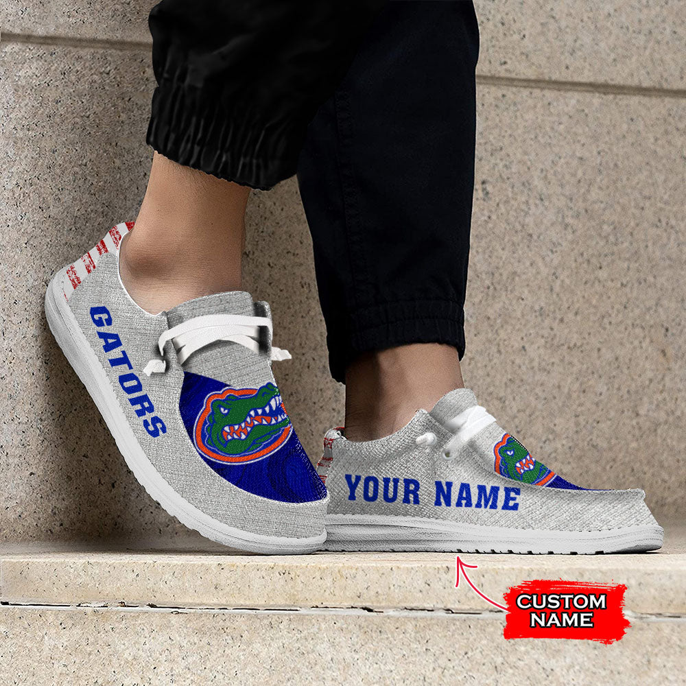 NCAA Florida Gators Custom Name Hey Dude Shoes 13 M79