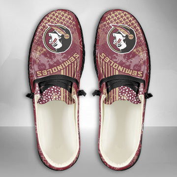 NCAA Florida State Seminoles Custom Name Hey Dude Shoes 03 M7