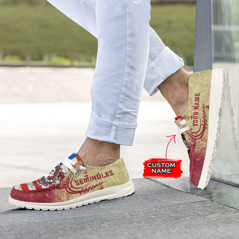 NCAA Florida State Seminoles Custom Name Hey Dude Shoes 07 M79