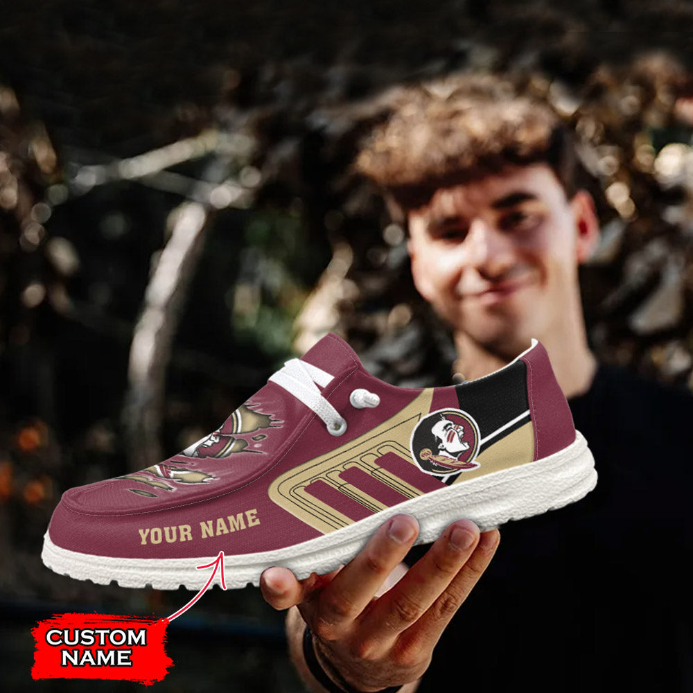 NCAA Florida State Seminoles Custom Name Hey Dude Shoes 11 M79