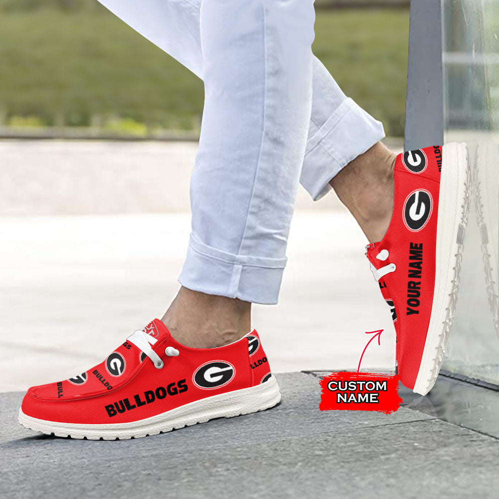 NCAA Georgia Bulldogs - Custom Name Hey Dude Shoes 02
