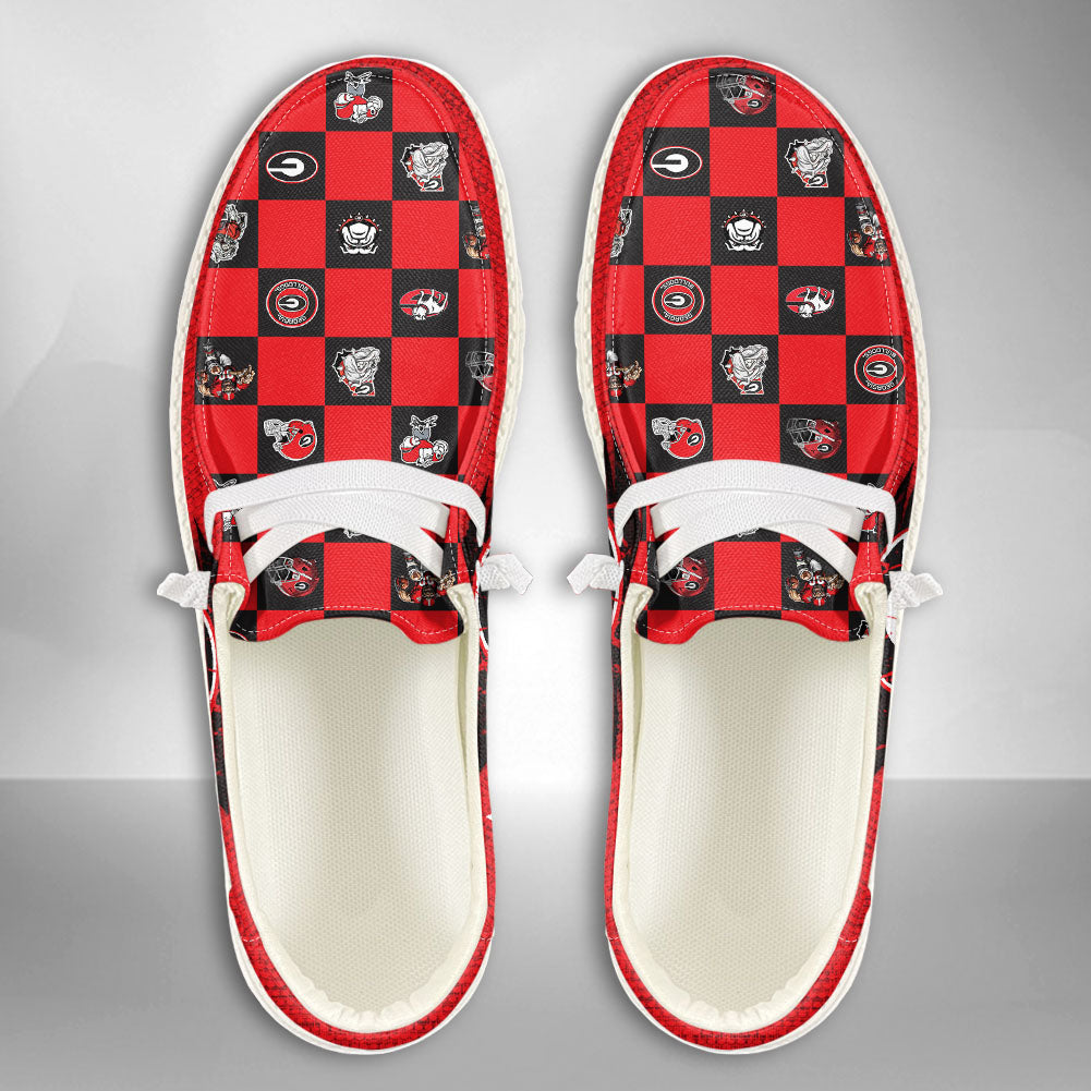 NCAA Georgia Bulldogs Custom Name Hey Dude Shoes 01 CH1