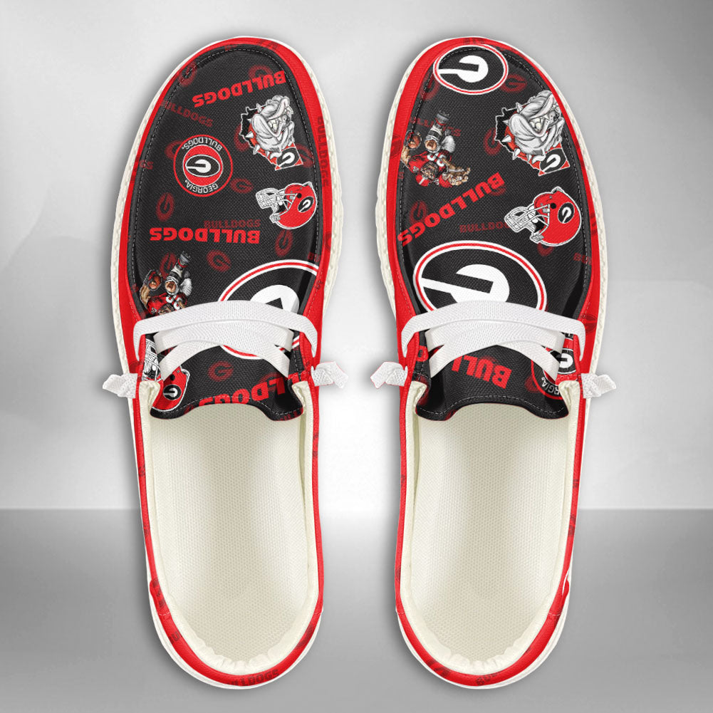NCAA Georgia Bulldogs Custom Name Hey Dude Shoes 01