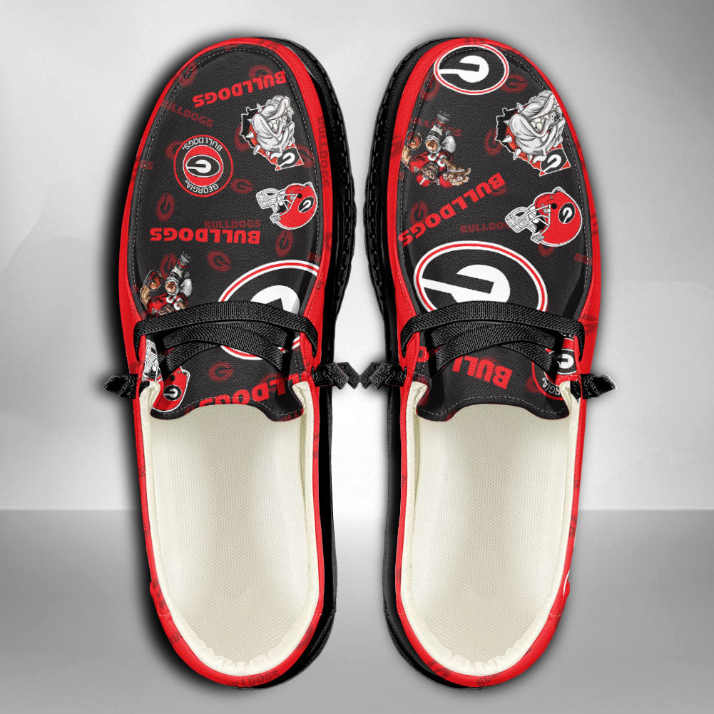 NCAA Georgia Bulldogs Custom Name Hey Dude Shoes 01