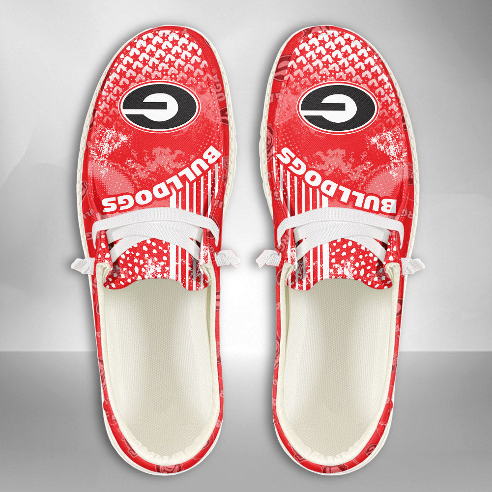 NCAA Georgia Bulldogs Custom Name Hey Dude Shoes 03 M7
