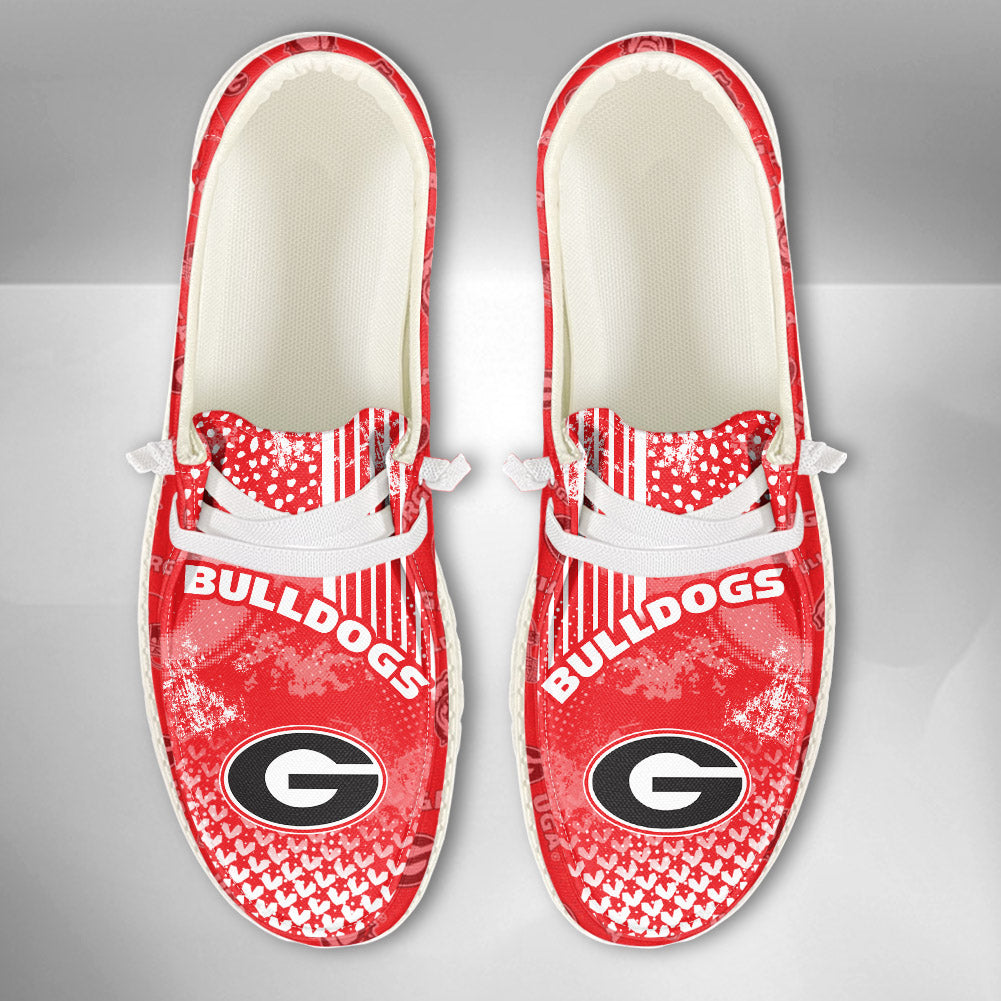NCAA Georgia Bulldogs Custom Name Hey Dude Shoes 03 M7