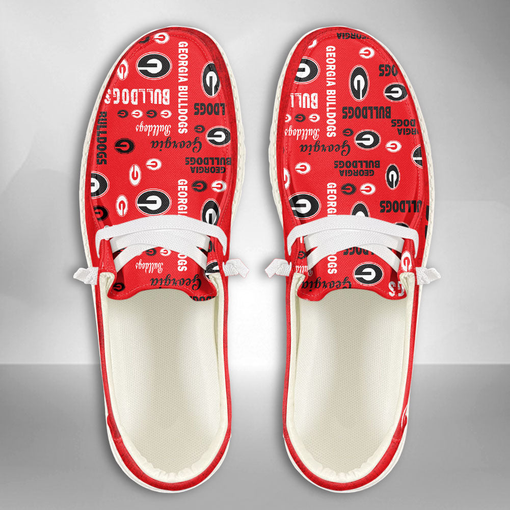 NCAA Georgia Bulldogs Custom Name Hey Dude Shoes 04 M7